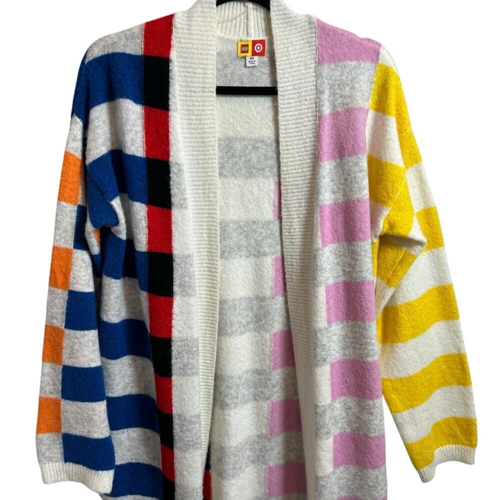 Lego x Target XS P2P21" Multicolor Striped Duster Longer Length Cardigan Sweater - Picture 3 of 9